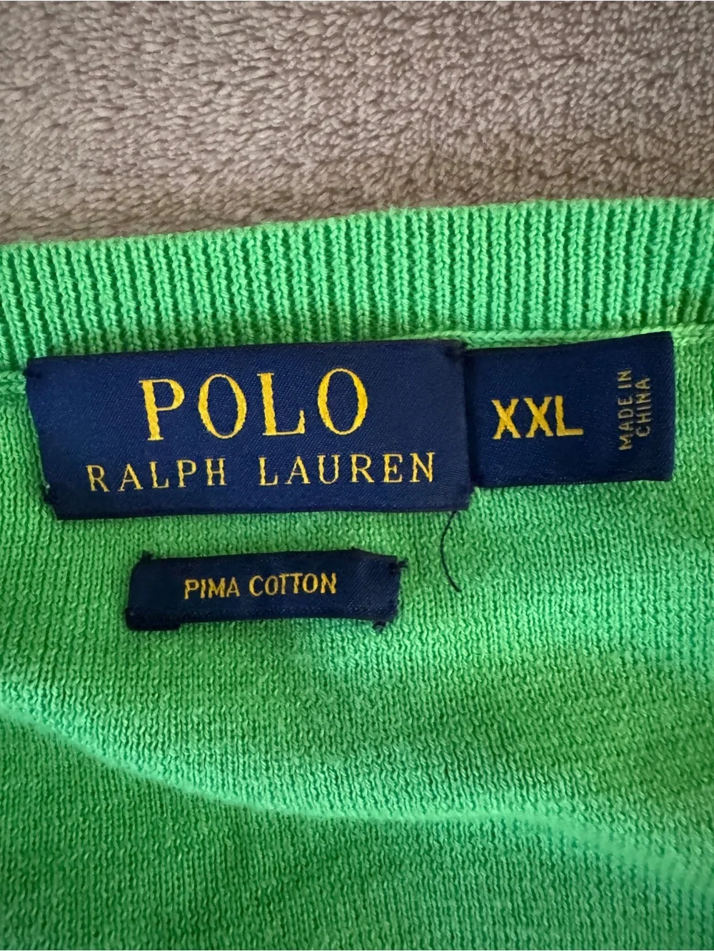 Polo Ralph Lauren Lime Green Pima Cotton Sweater Vest XXL Preppy Golf